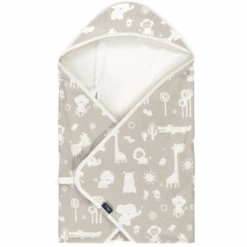 Alvi ® Manta De Viaje 80 X 80 Cm Animales Del Zoo Taupe