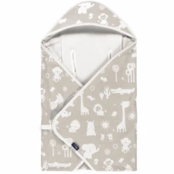 Alvi ® Manta De Viaje Light Animales Del Zoo Taupe 80 X 80 Cm