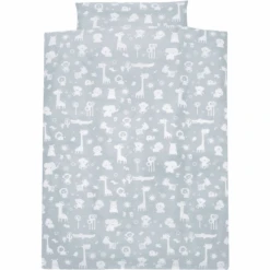 Alvi Ropa De Cama 100 X 135 Cm, Animales Del Zoo Azul Empolvado