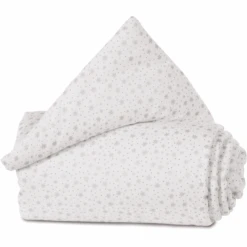 Babybay Protección De La Rejilla Orgánica Cotton Para Cerrar La Rejilla Todos Los Modelos, Blanco Brillo Estrellas Plata