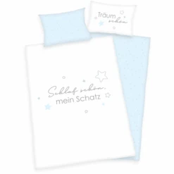Babybest® Ropa De Cama Schlaf Schön GOTS Azul Claro 100 X 135 Cm