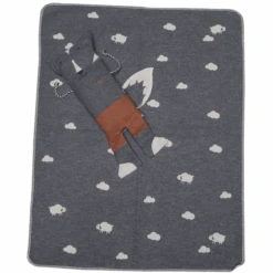 DAVID FUSSENEGGER Set Manta En Gris Lobo Muñeca 70 X 90 Cm