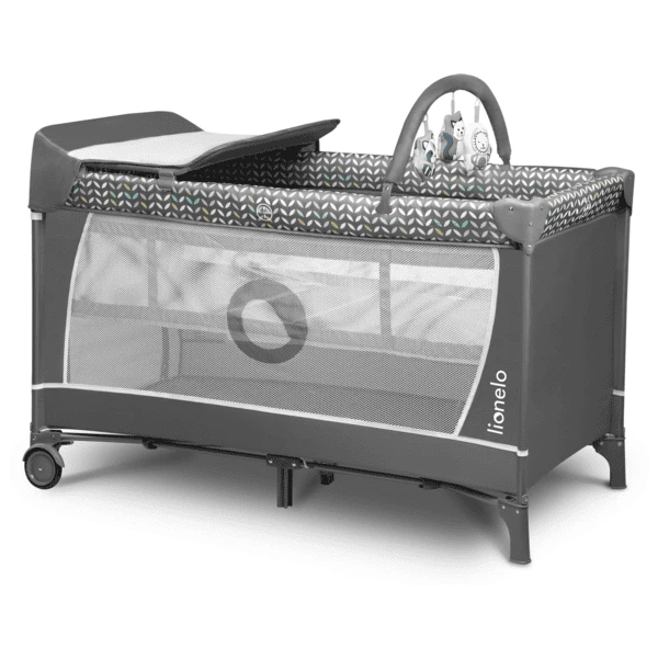 Lionelo Cuna De Viaje Flower Grey Scandi - Imagen 2