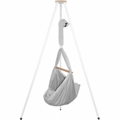 SCHMUSEWOLKE Cuna Colgante Baby Bio Gris Con Tipi Blanco