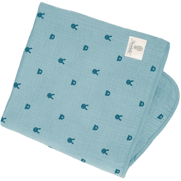 Sterntaler Manta De Muselina Kinni+Kalla Azul Melange 120 X 120 Cm