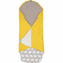 ULLENBOOM ® Manta Envuelta Elefante Amarillo 98 X 98 X 2 Cm