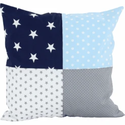 Ullenboom Patch Funda De Cojín De Trabajo 40 X 40 Cm Azul Celeste Gris Claro