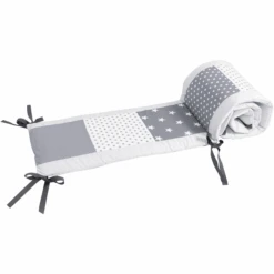 Ullenboom Patch Puesto De Trabajo Nest Para Cuna 140x70 Cm Estrellas Grises (210 Cm De Superficie De Cabeza)