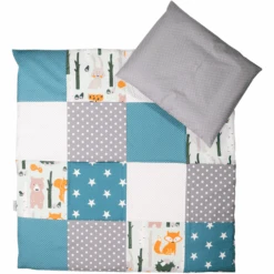 Ullenboom Set De Cama Para Bebés Petrol Animales Del Bosque 80 X 80 Cm + 35 X 40 Cm